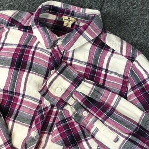 Woolrich Flannel Shirt Womens Medium Plaid Button Down Long Sleeve Top Casual